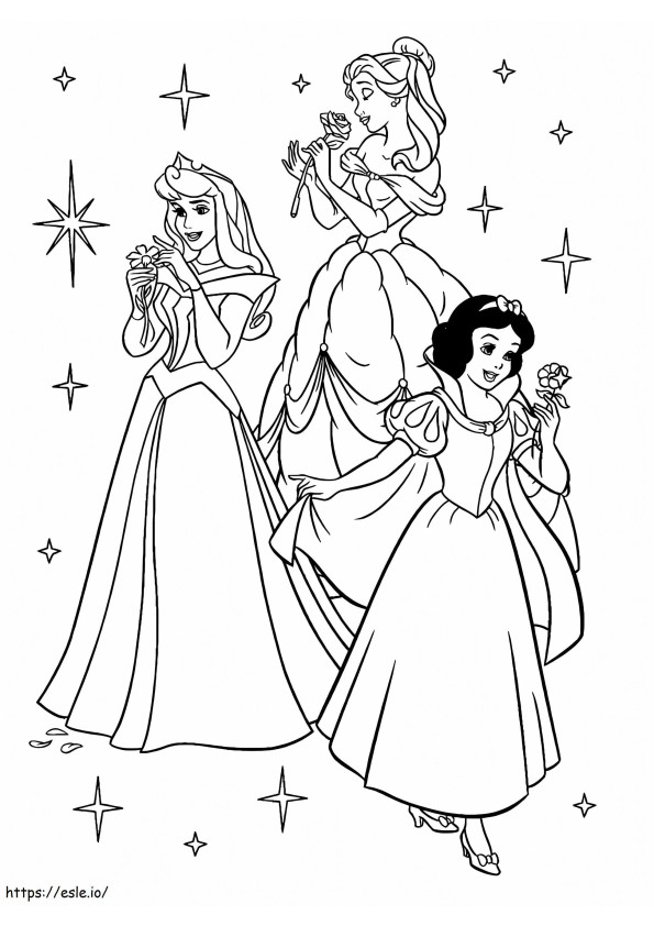 Beautiful Disney Princesses coloring page