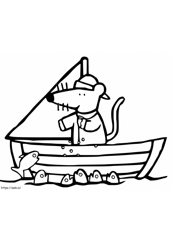 Maisy And Fishes coloring page