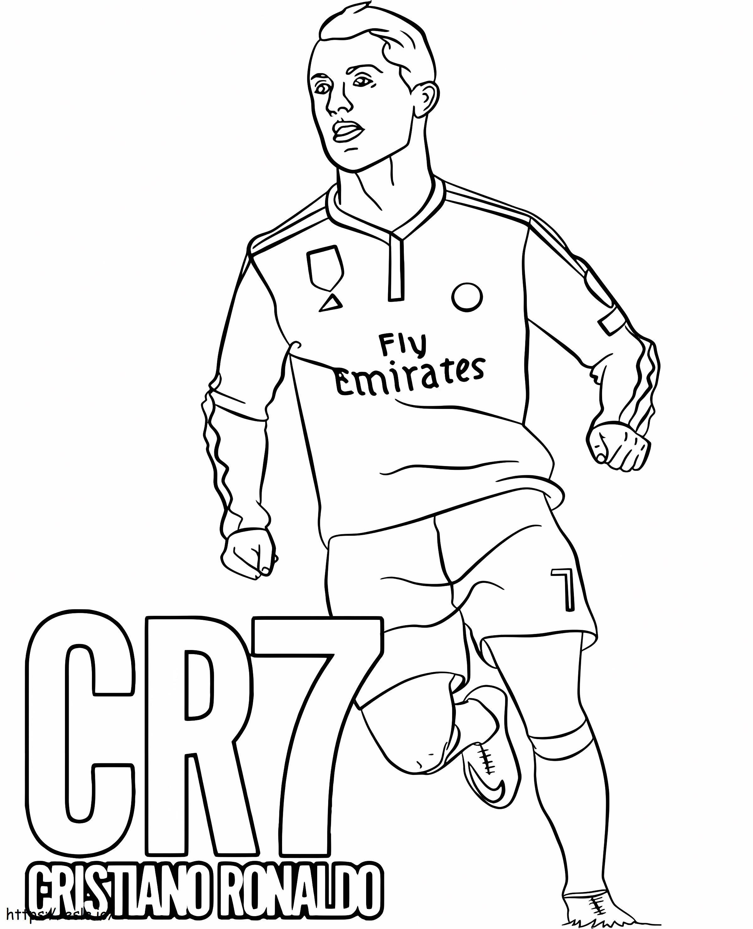 Coloriage Course de Cristiano Ronaldo à imprimer dessin