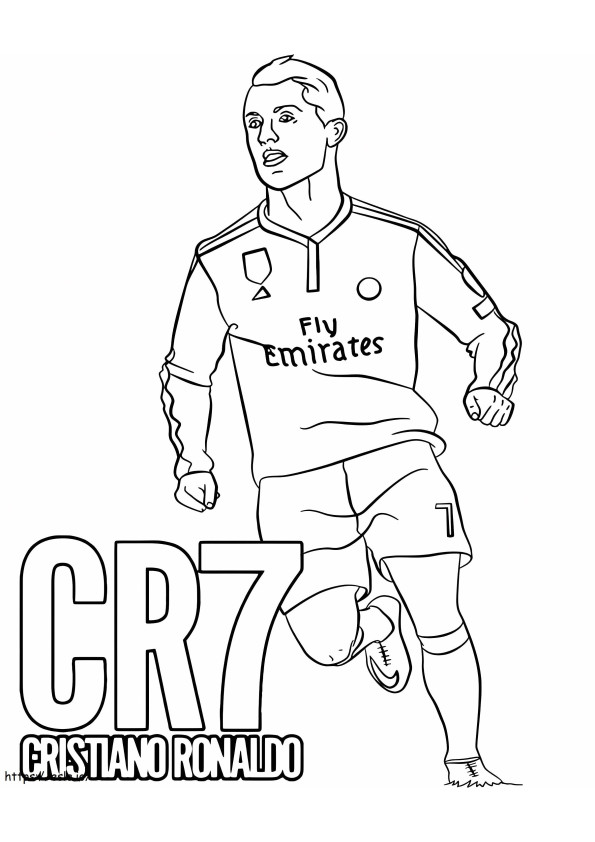Cristiano Ronaldo Run coloring page