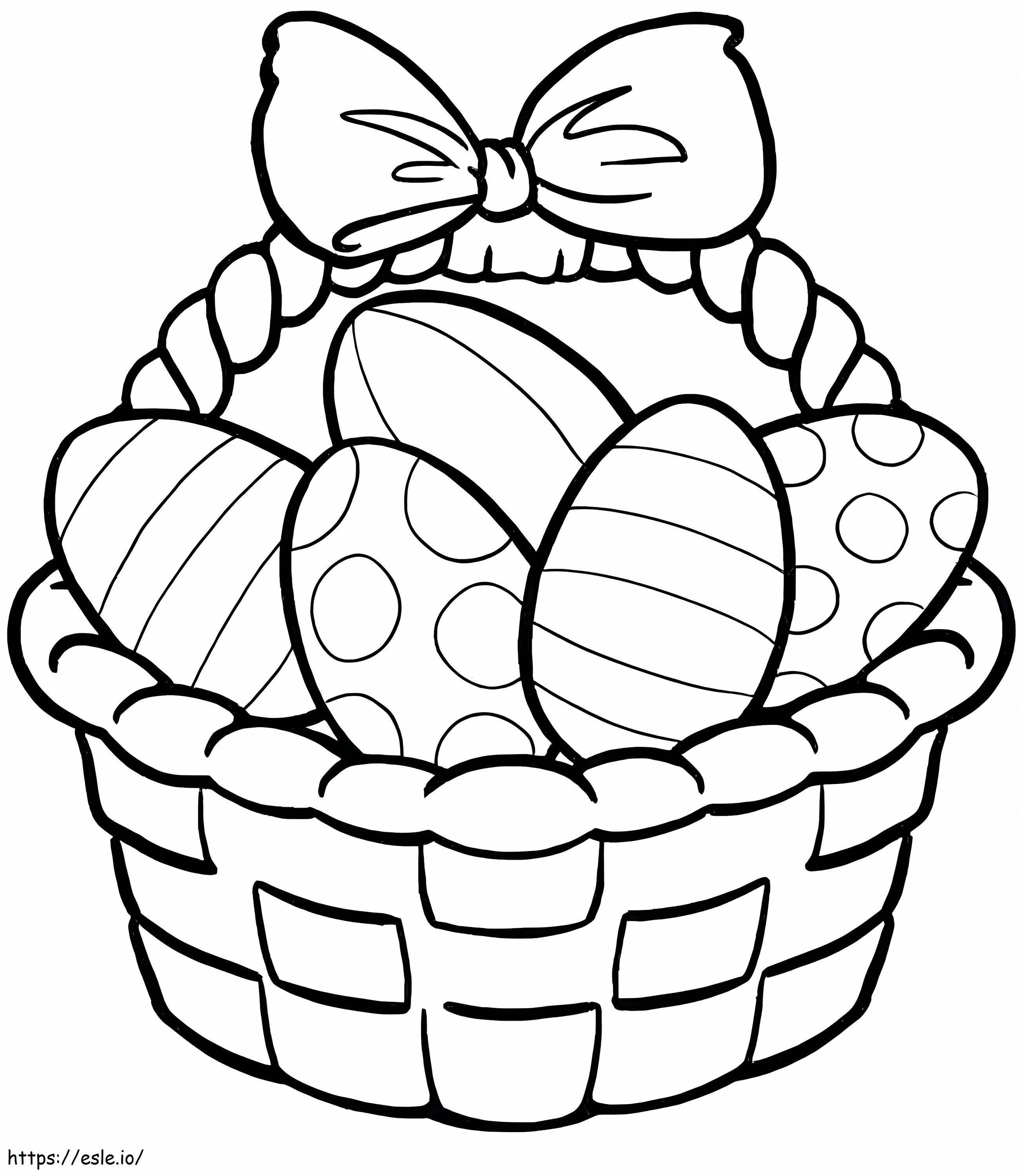 Easter Basket Eggs coloring page