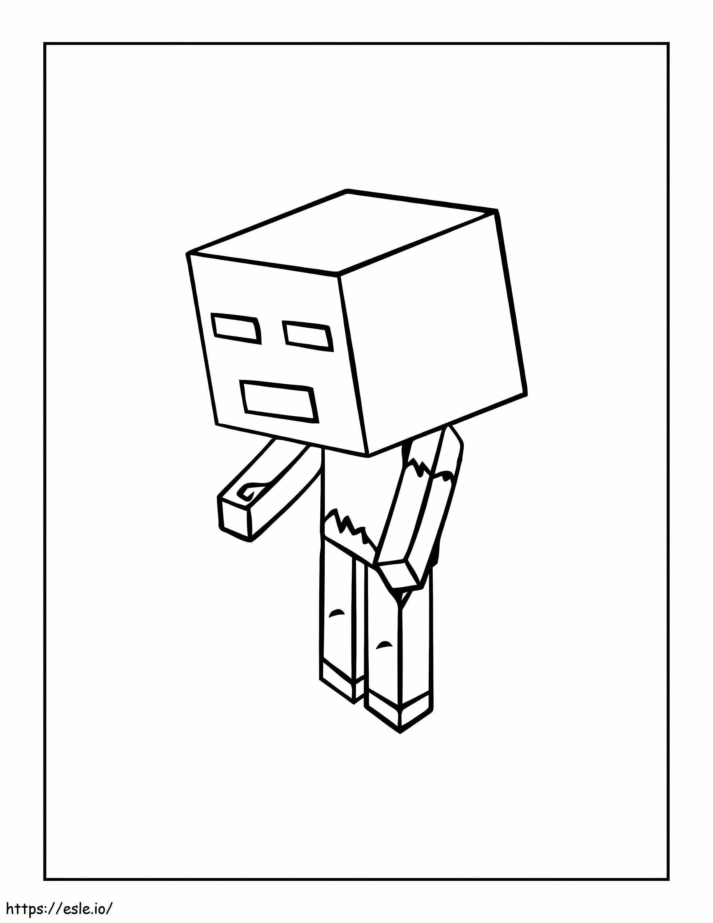 Coloriage Chibi Zombies Minecraft à imprimer dessin