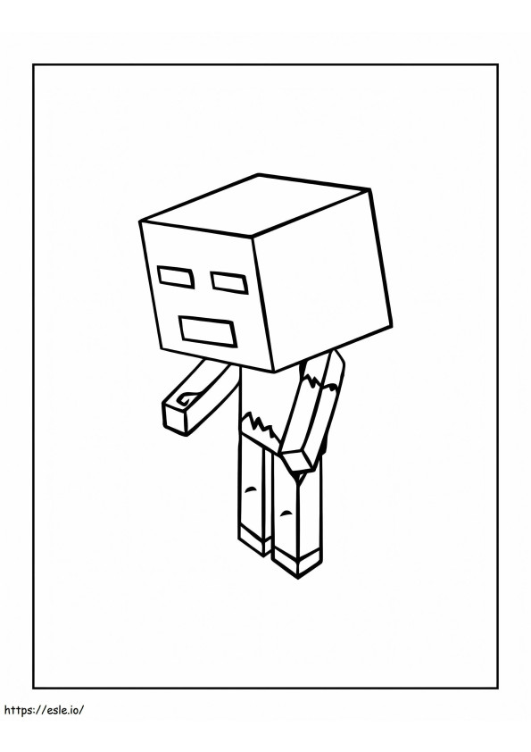 Chibi Zombie Minecraft värityskuva