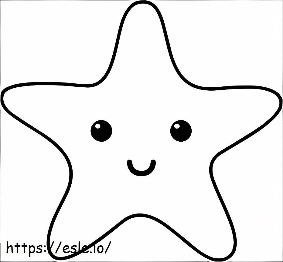 Sonrisa fácil de estrella de mar para colorear