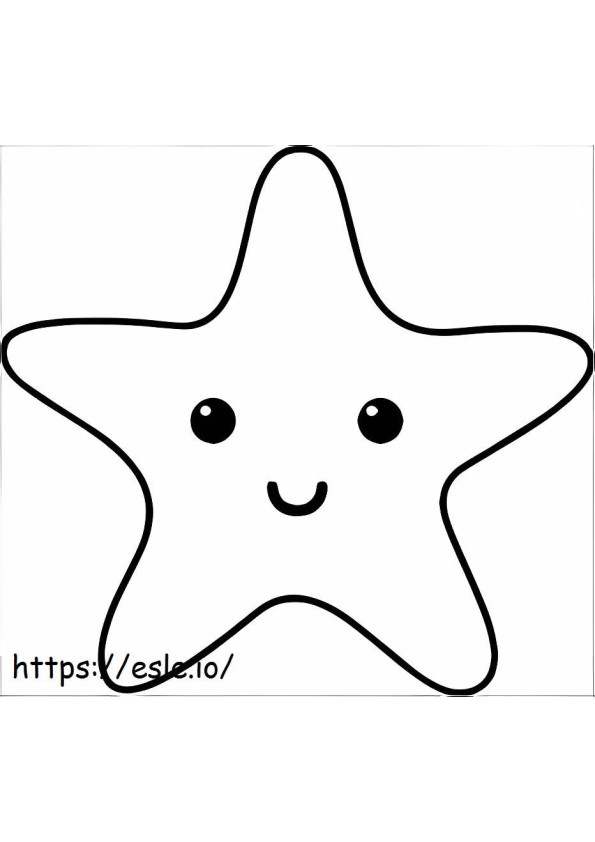 Easy Starfish Smile coloring page