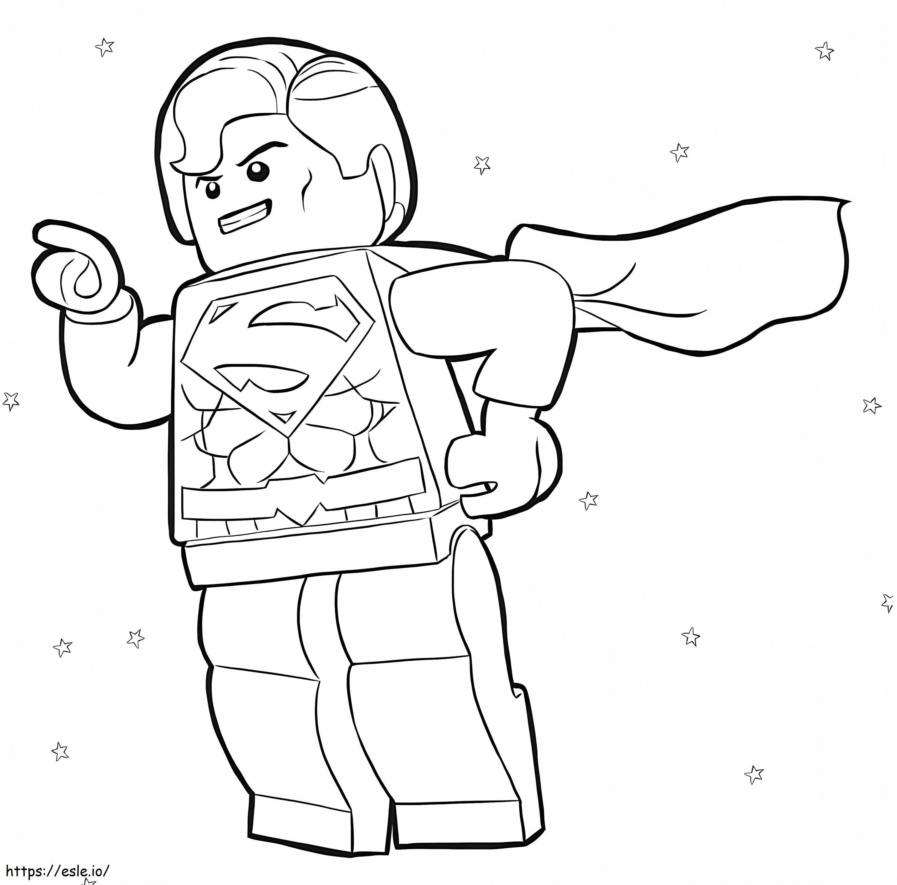 Lego Superman Terbang 1 Gambar Mewarnai