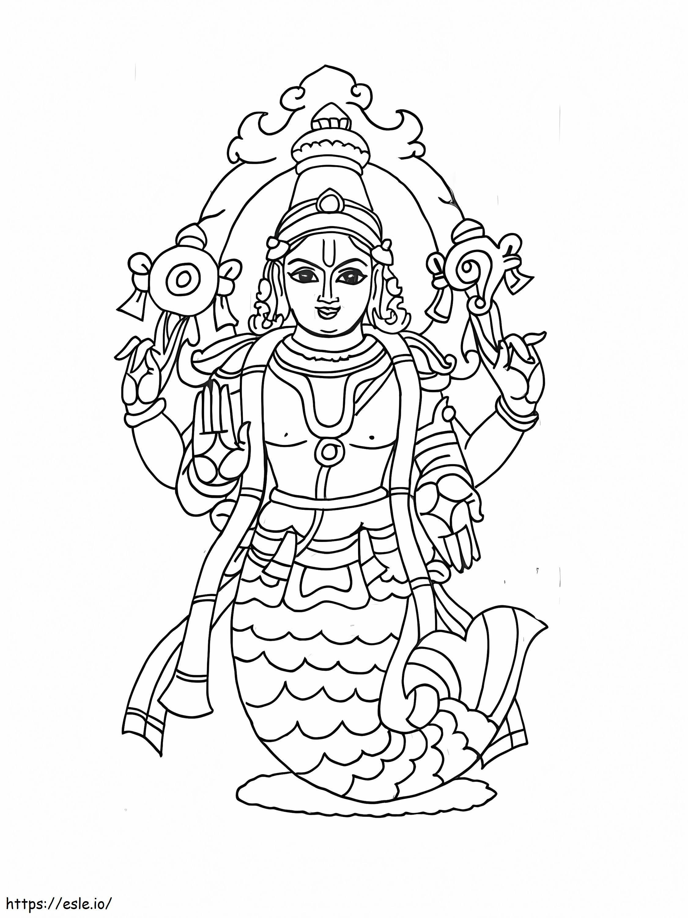 Hindu God coloring page