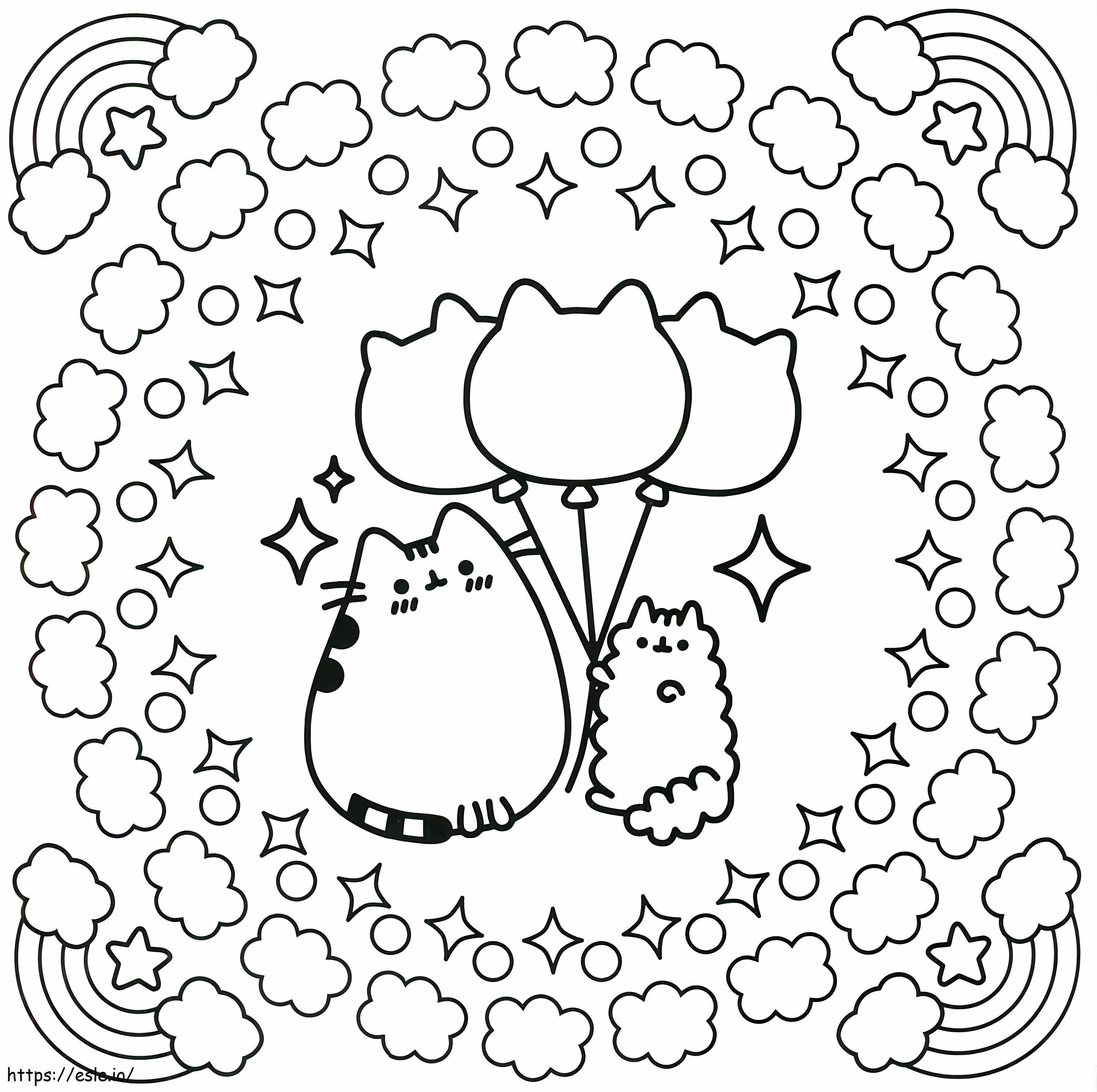 Lindo Pusheen coloring page