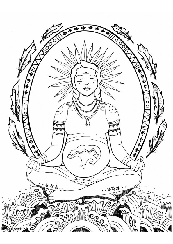 Printable Deep Meditation coloring page