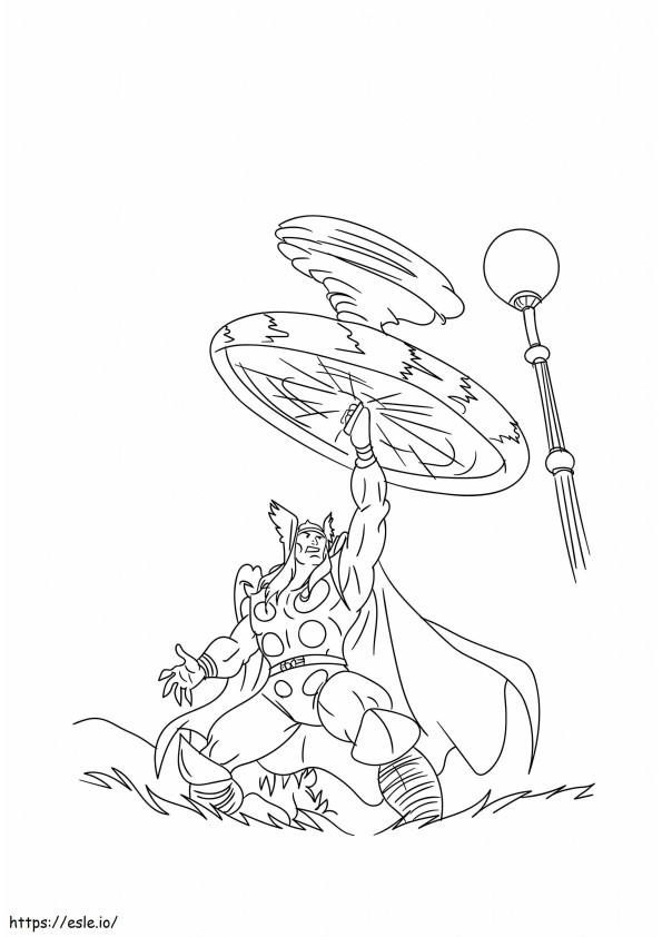 1526634762 Thor Showing The Power Of His Hammer 17 A4 coloring page