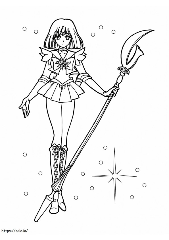 Sailor Moon'dan Sailor Satürn boyama