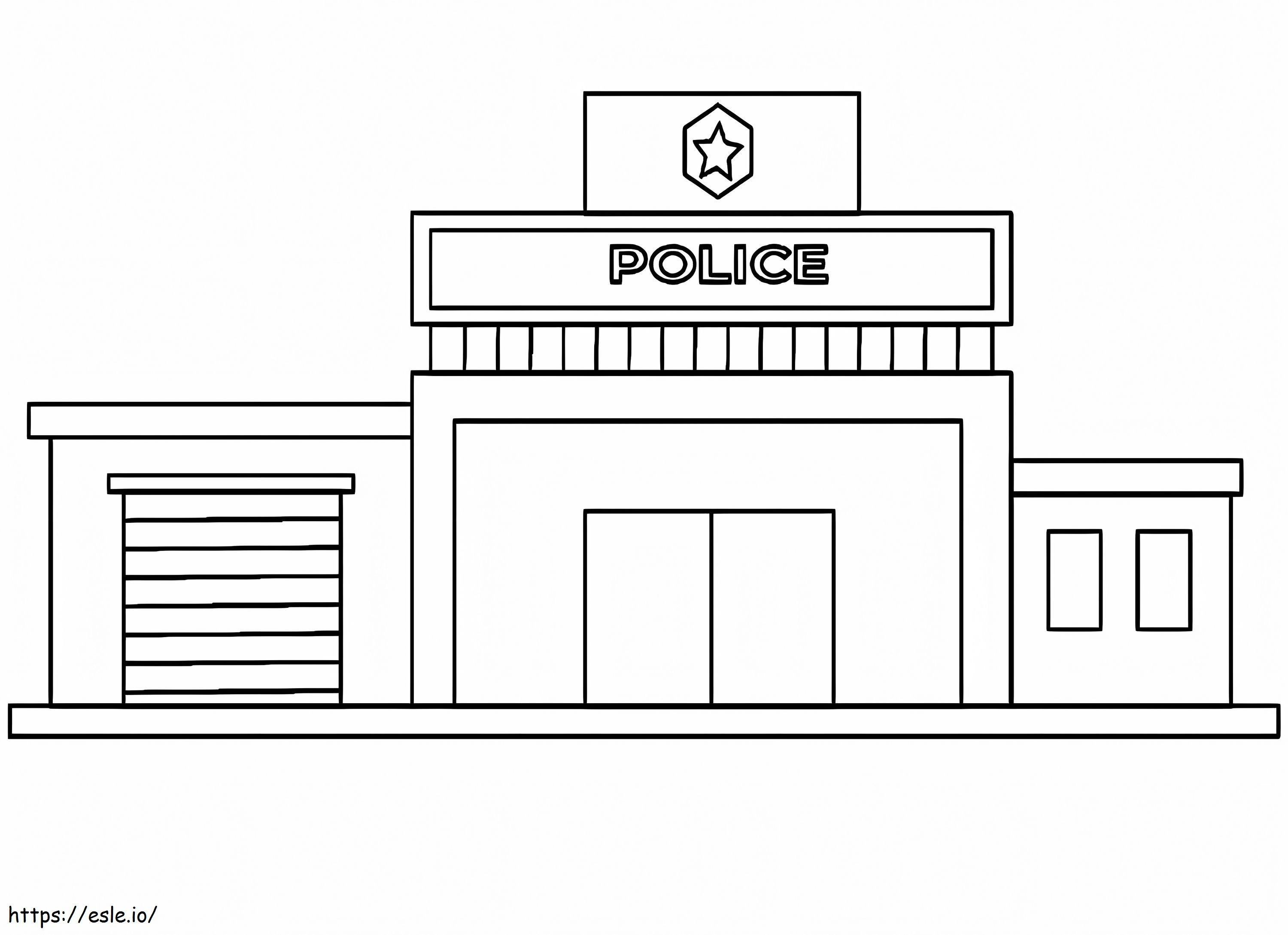 Simple Police Station coloring page