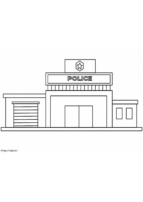 Simple Police Station coloring page