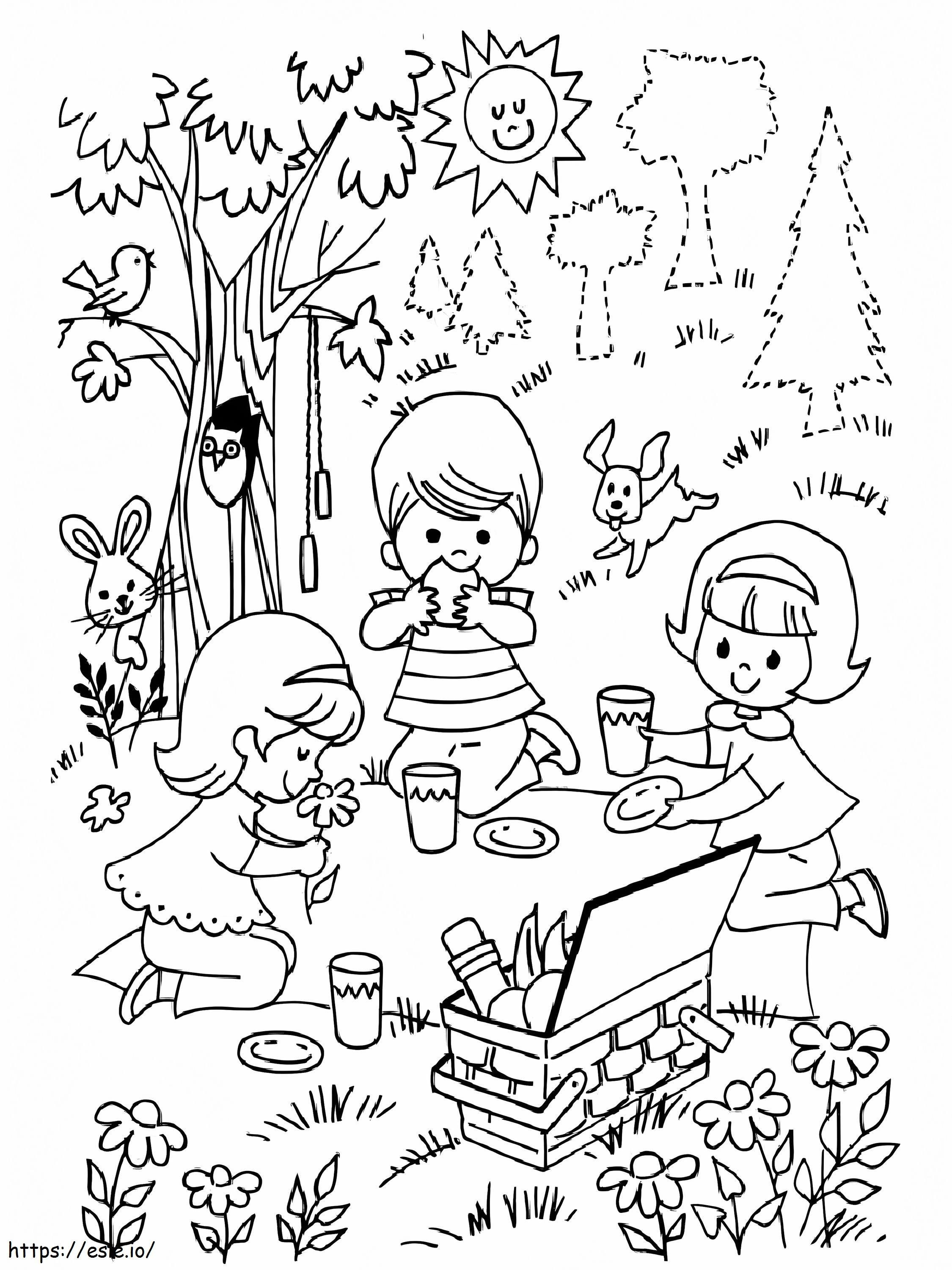 Coloriage Petits enfants dans le parc à imprimer dessin