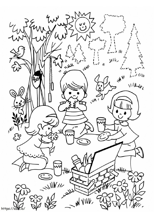 Coloriage Petits enfants dans le parc à imprimer dessin