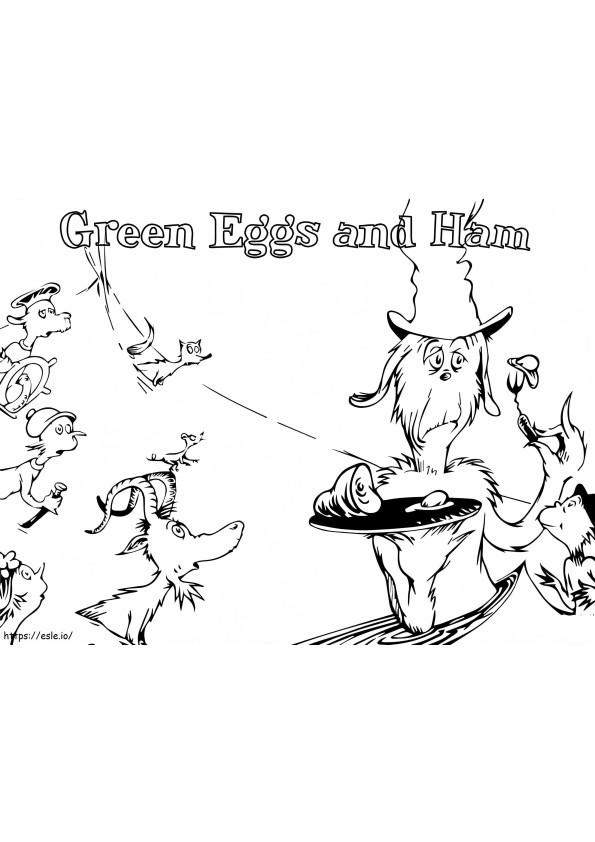 緑の卵とハム 11 ぬりえ - 塗り絵
