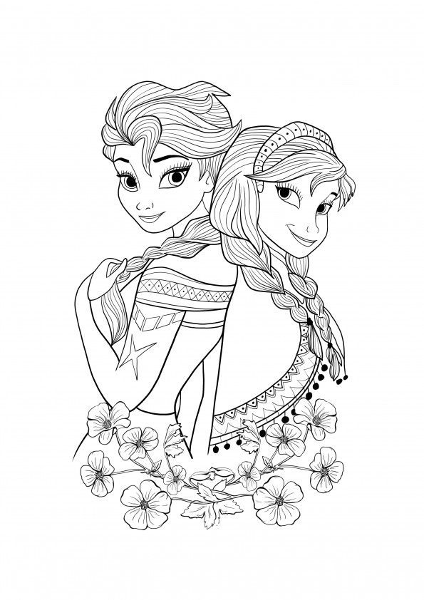 Elsa et Ana à télécharger et colorier gratuitement