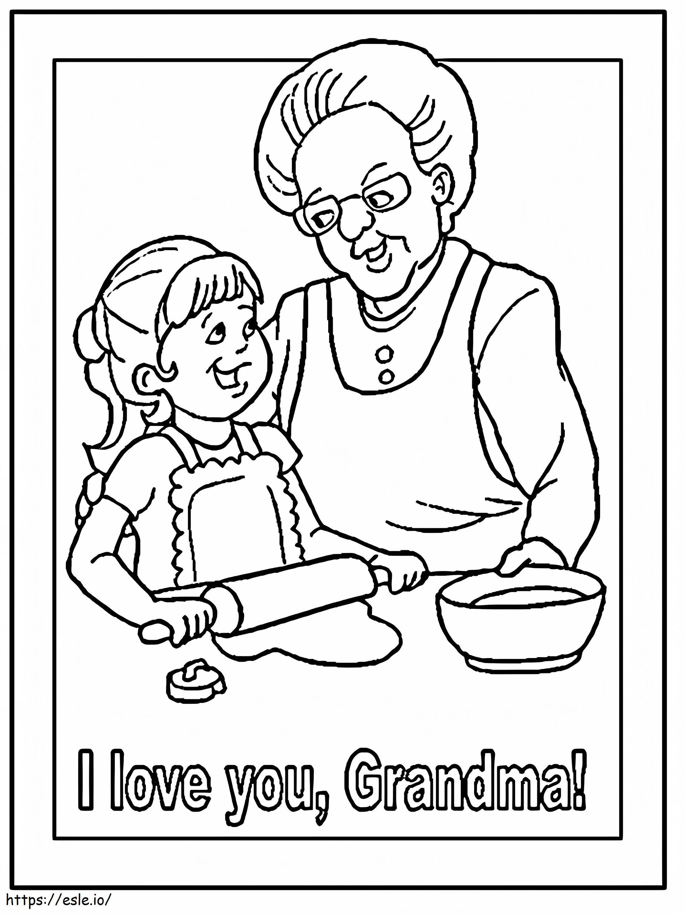 愛していますおばあちゃん ぬりえ - 塗り絵