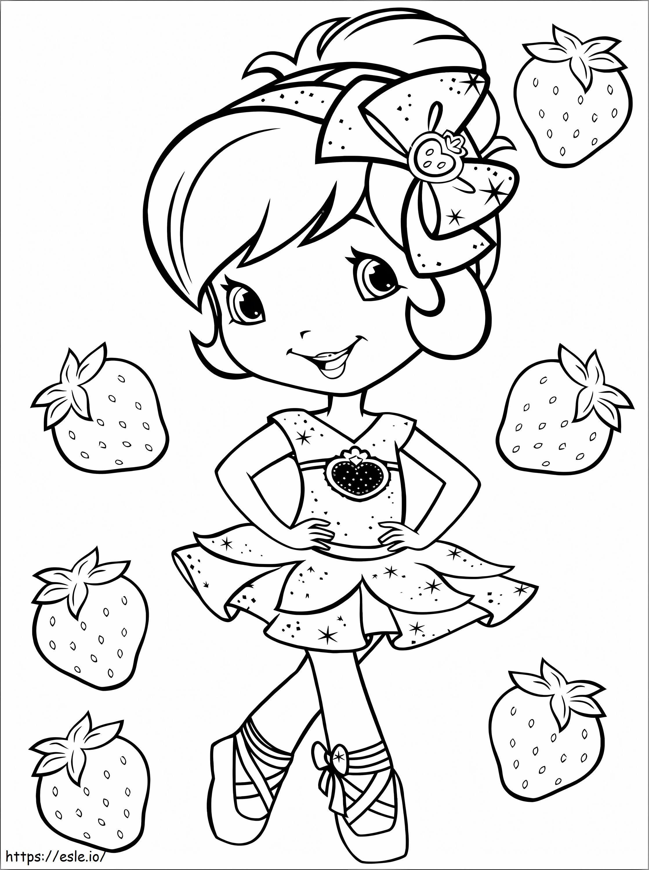 Strawberry Shortcake With Strawberries coloring page