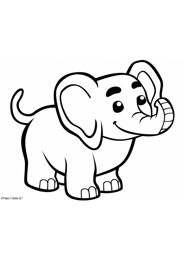 Coloriage Adorable éléphant à imprimer dessin
