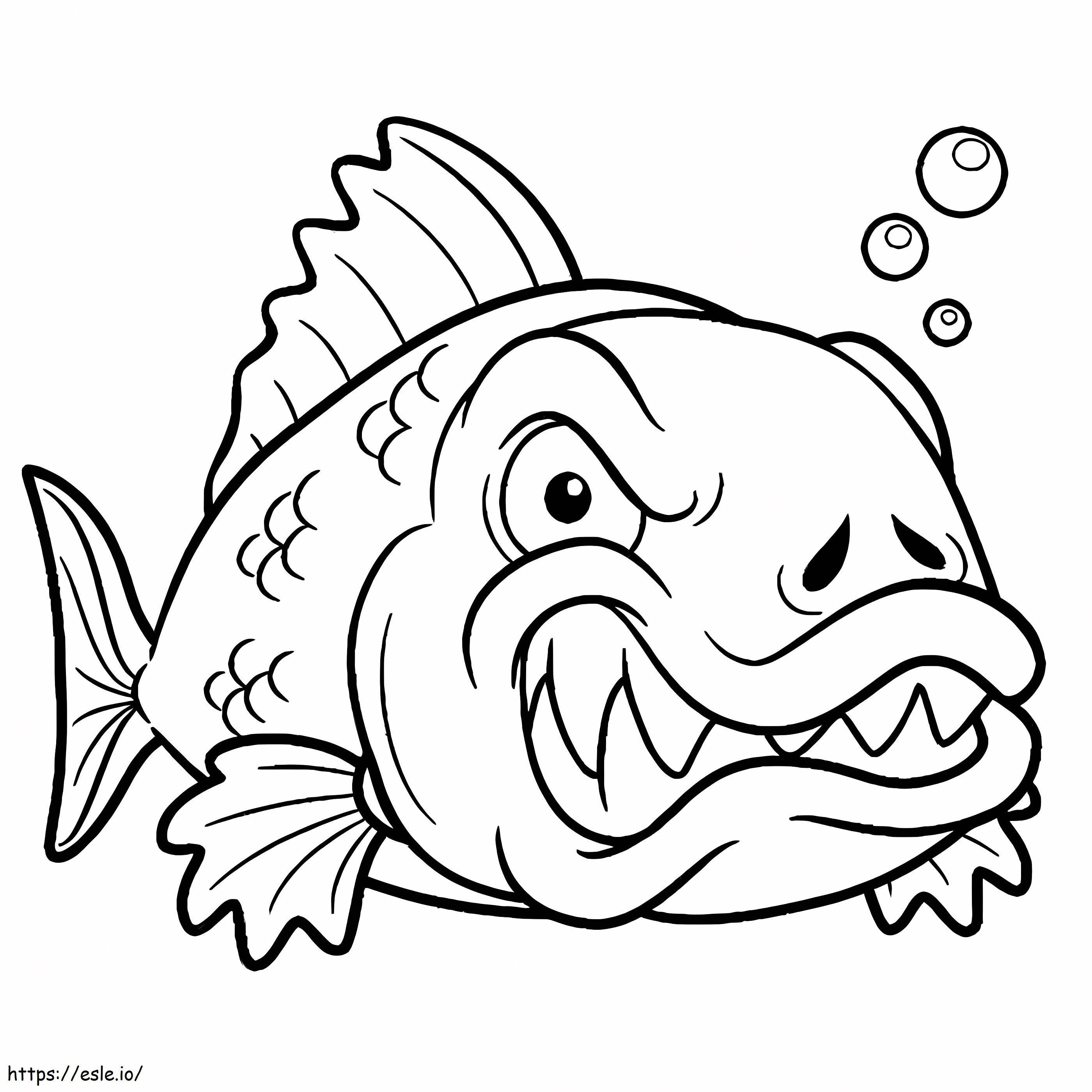 Angry Fish coloring page