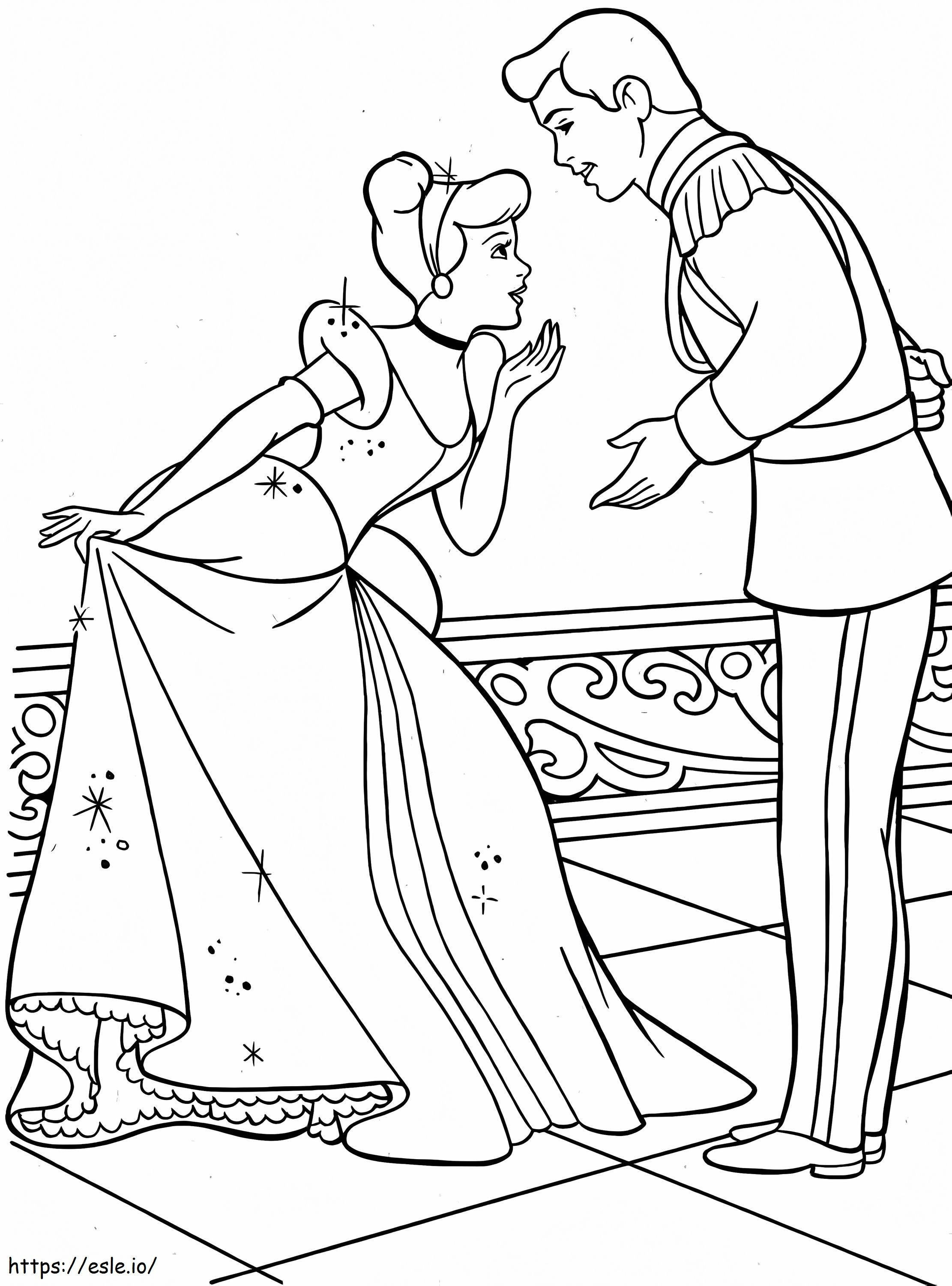 シンデレラと王子様 ぬりえ - 塗り絵