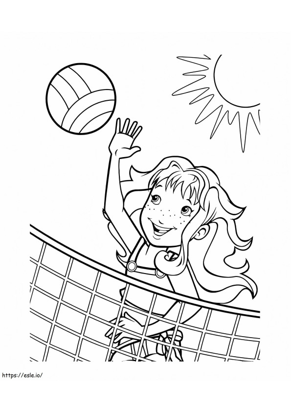 Dibujos para colorear de niña jugando voleibol para colorear