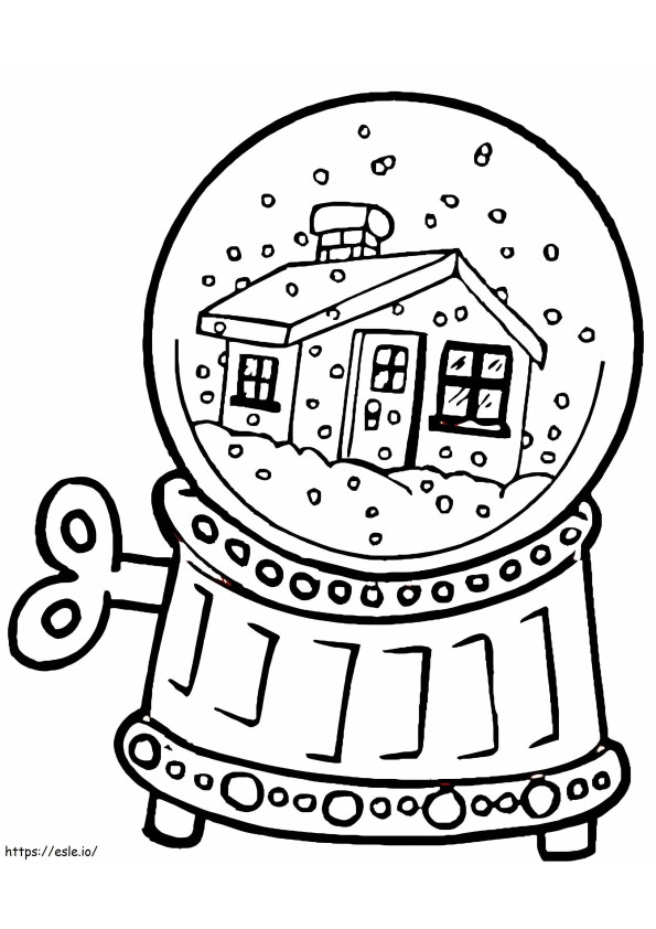 House In Snow Globe coloring page