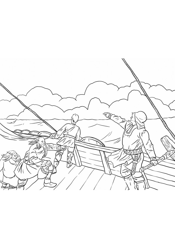 Leif Erikson päivä 2 värityskuva