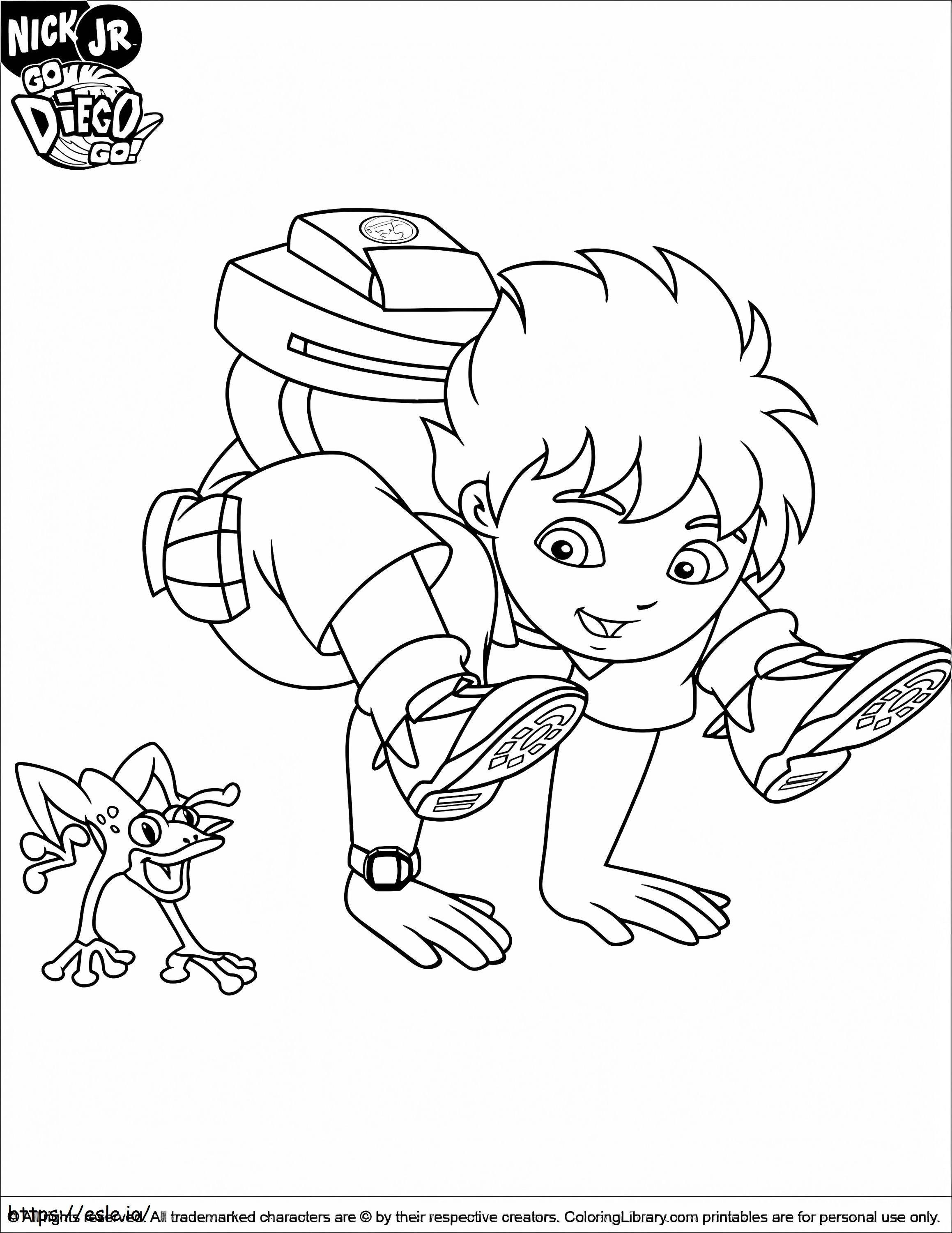 Diego And Frog coloring page