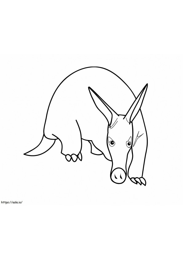 Een grappig aardvarken kleurplaat