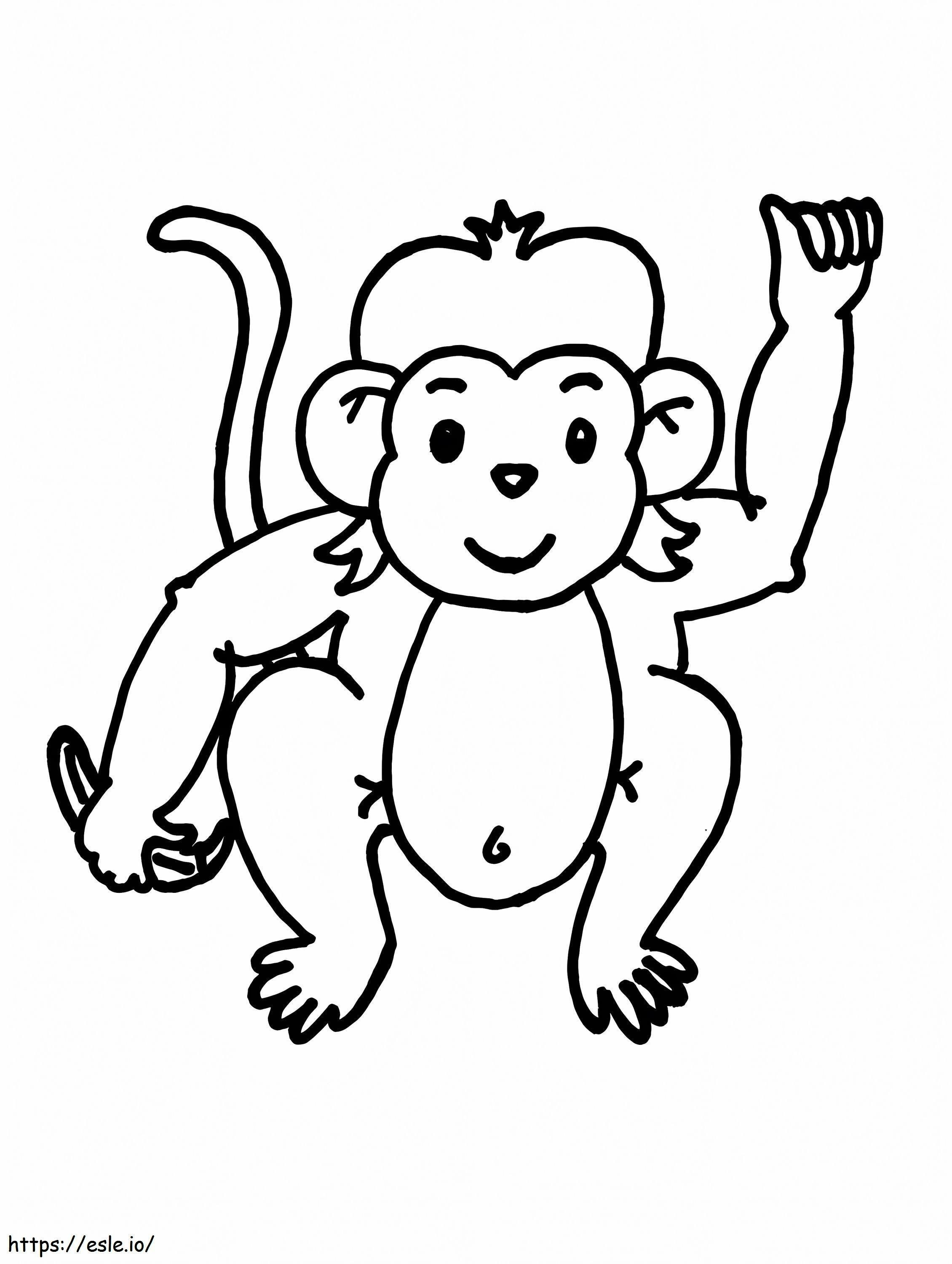 Macaco Amigável para colorir