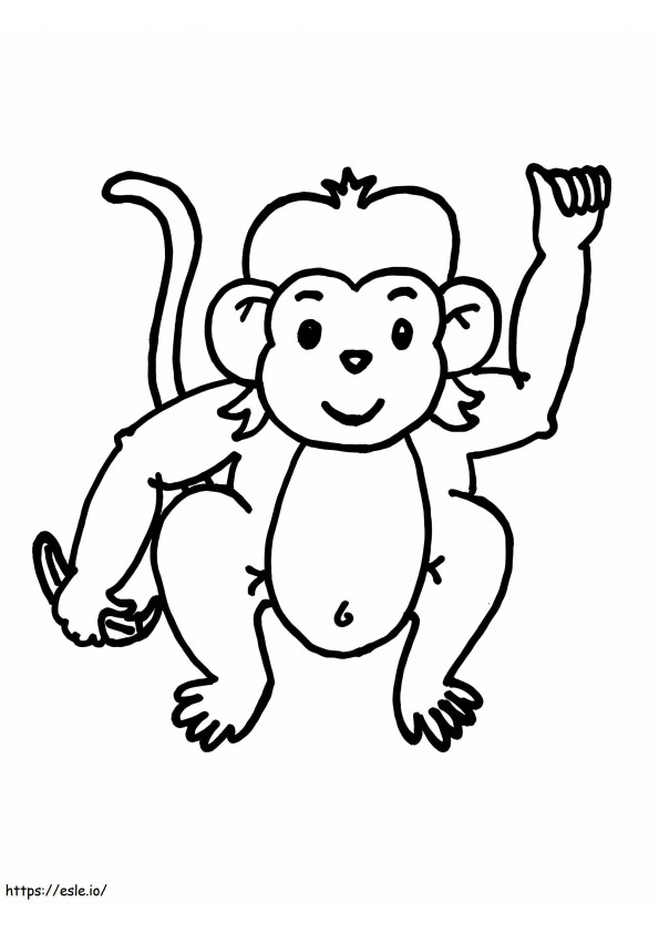 Friendly Monkey coloring page