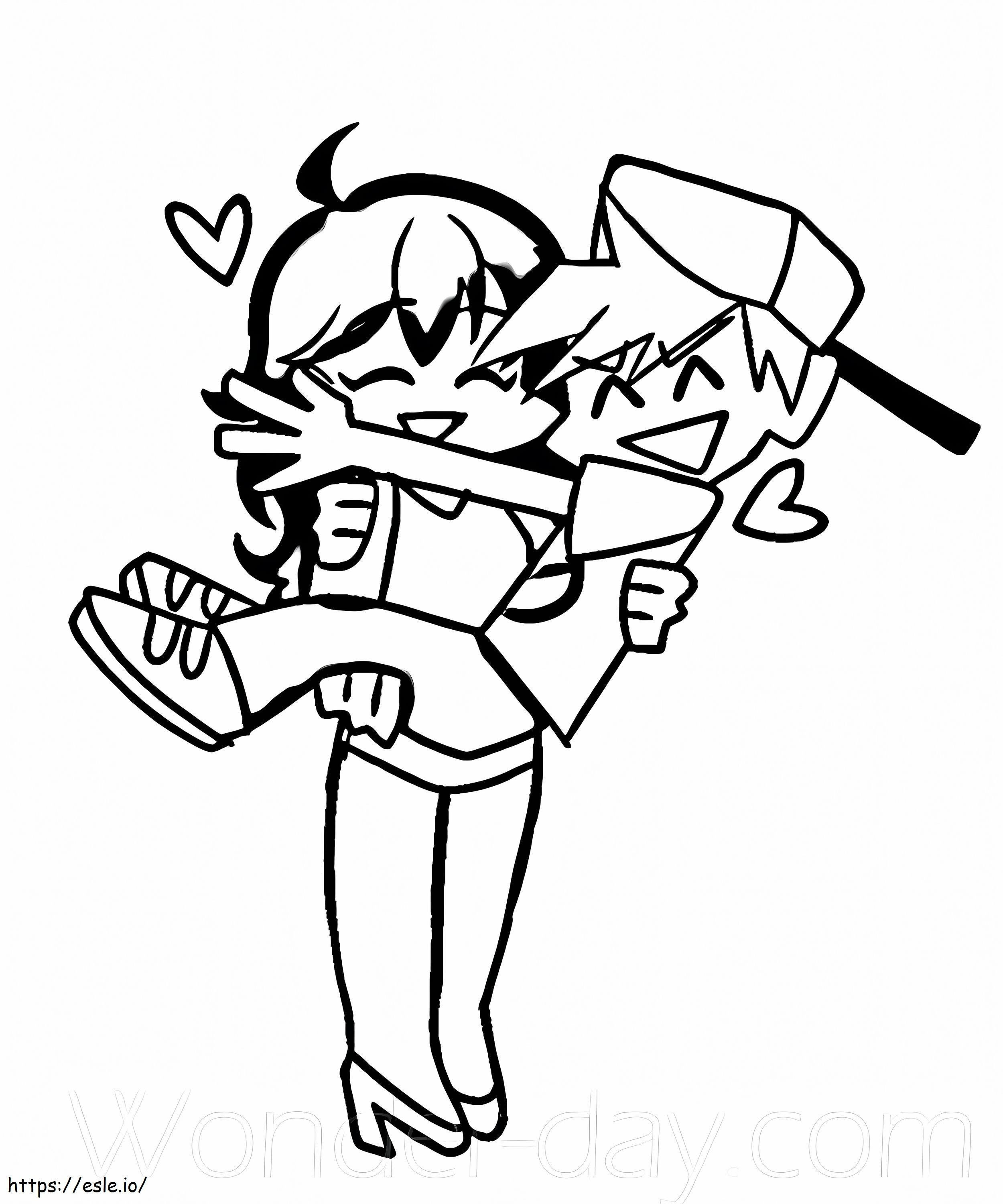 Boyfriend And Girlfriend In FNF coloring page