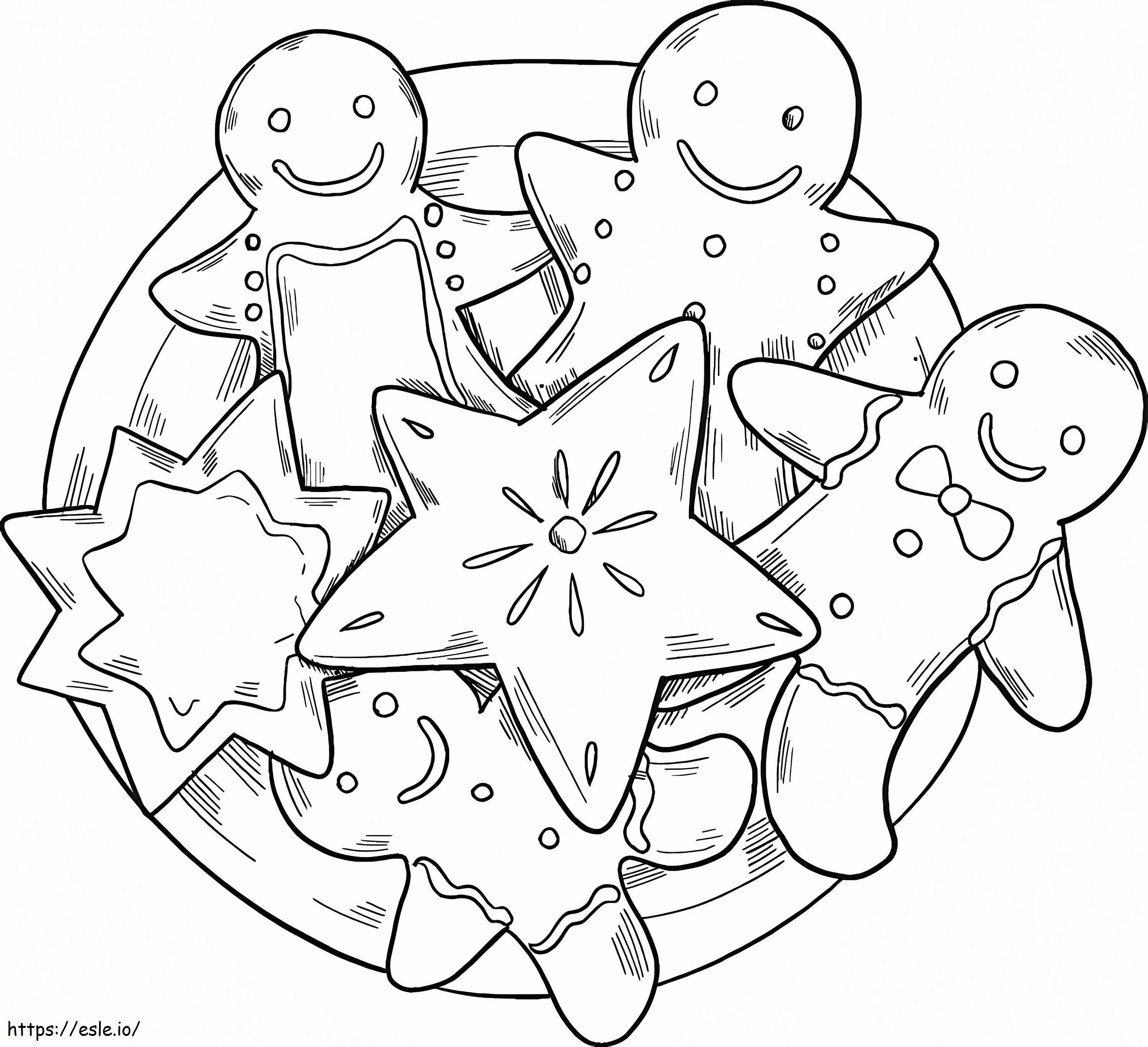 Eating Cookies On Plate coloring page