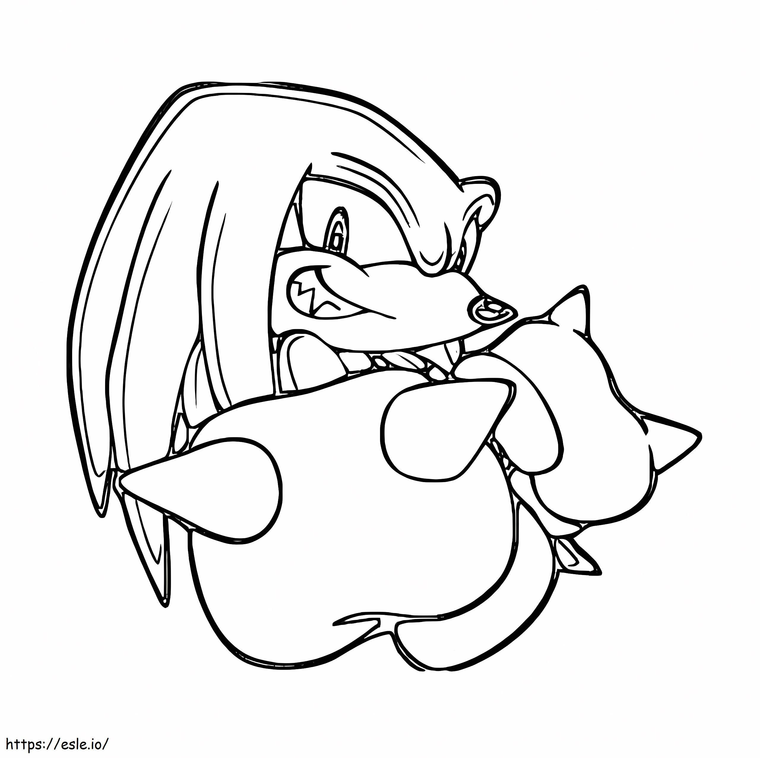 Knuckles The Echidna Free Printable coloring page