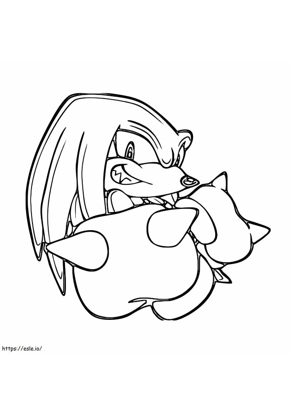 Knuckles The Echidna Free Printable coloring page