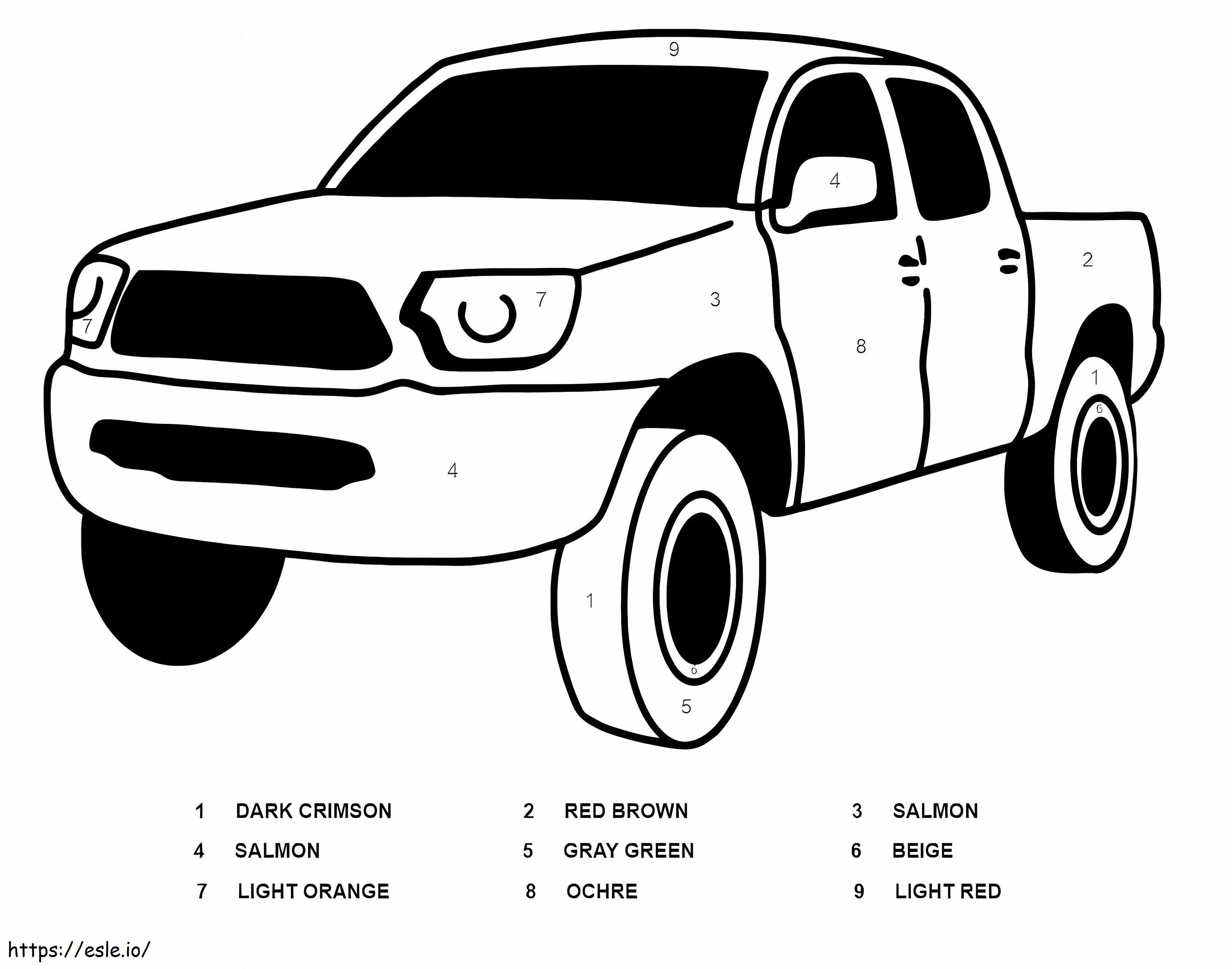 Warna Truk Pickup Toyota Berdasarkan Nomor Gambar Mewarnai