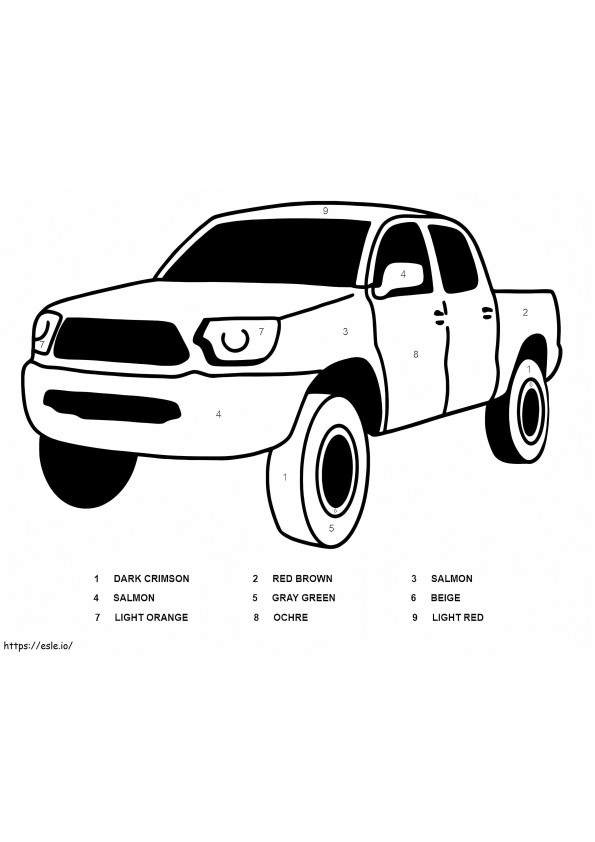 Toyota-Pickup-Truck-Farbe nach Nummer ausmalbilder