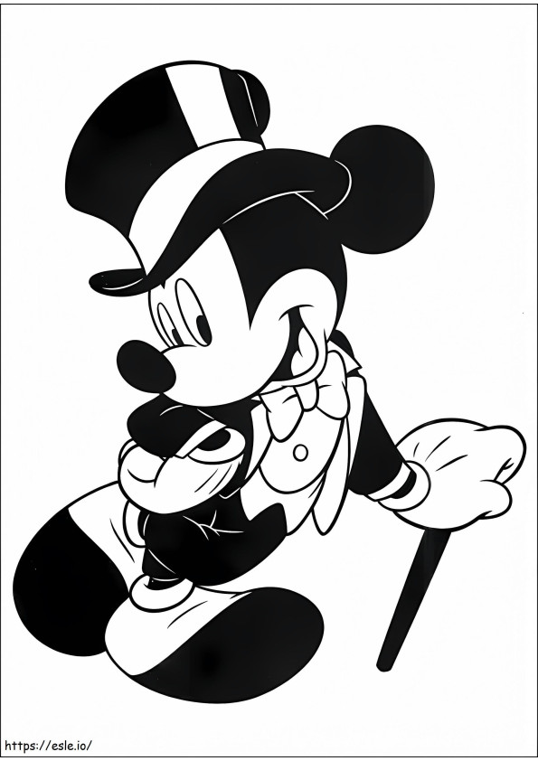 Coloriage Mickey Mouse Le Gentleman à imprimer dessin