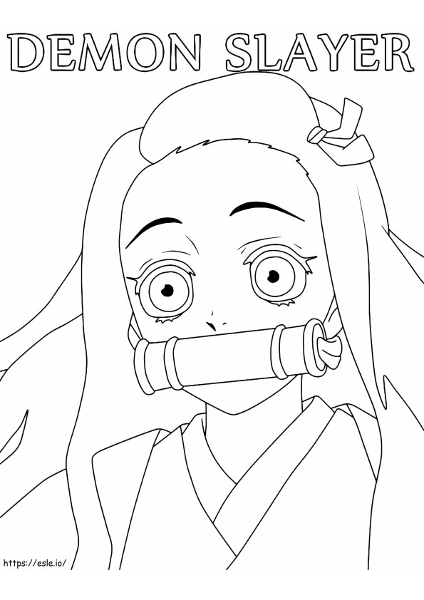 Nezuko Face coloring page