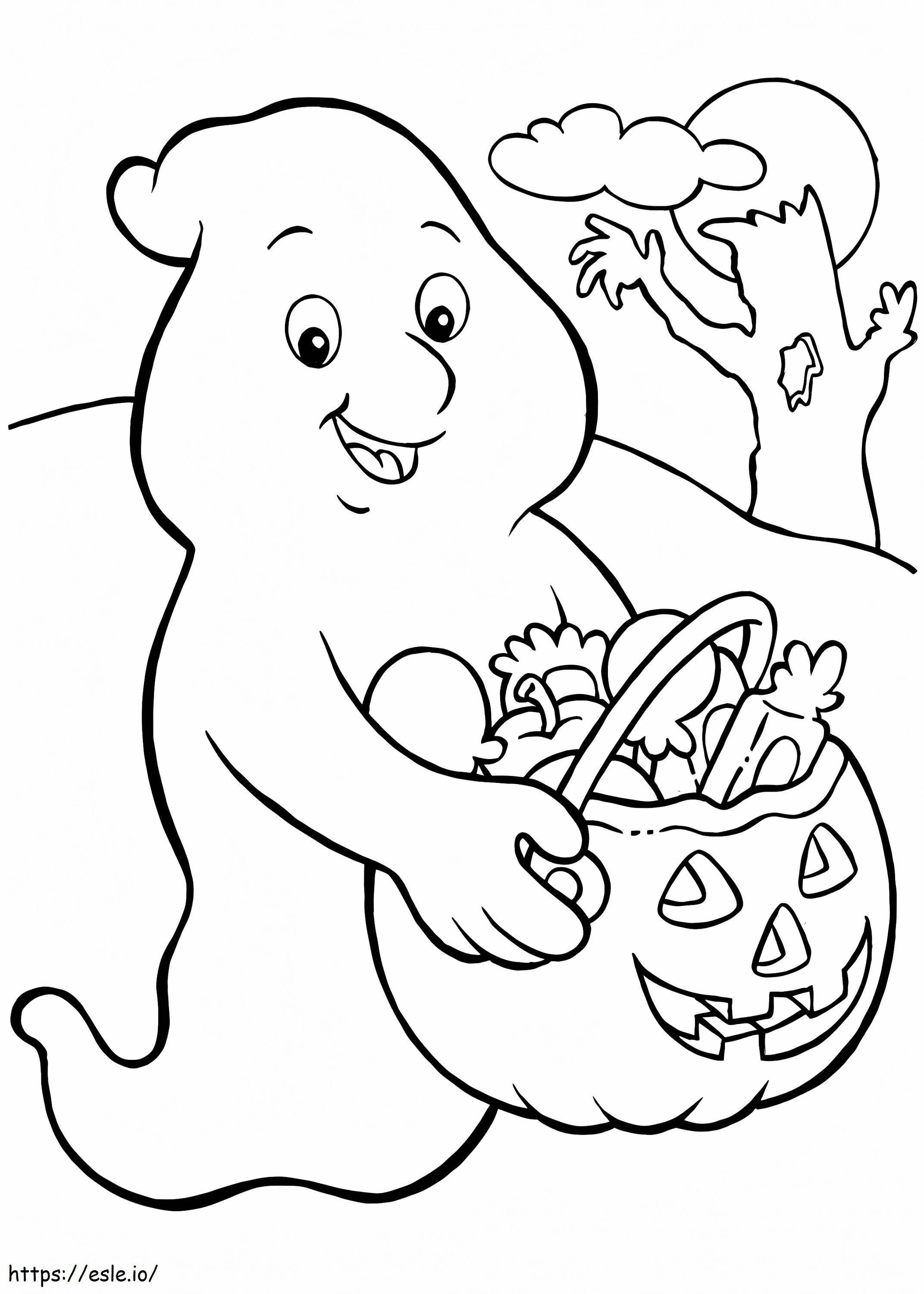 Happy Ghost coloring page