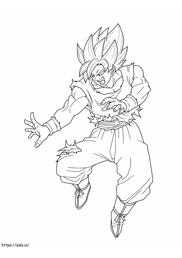 Coloriage Son Goku Super Saiyan 780X1024 à imprimer dessin