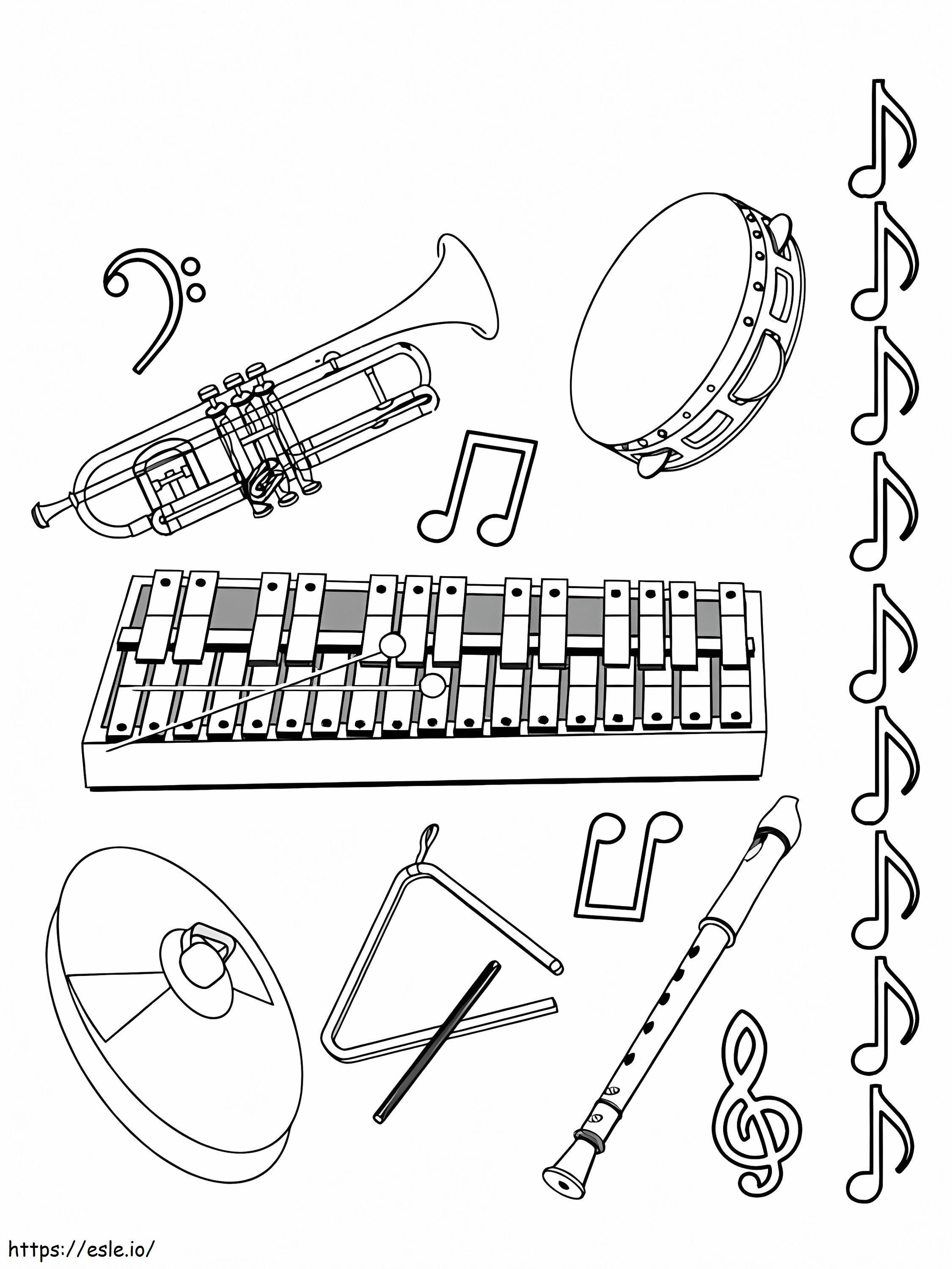 Coloriage Instrument de musique normal à imprimer dessin