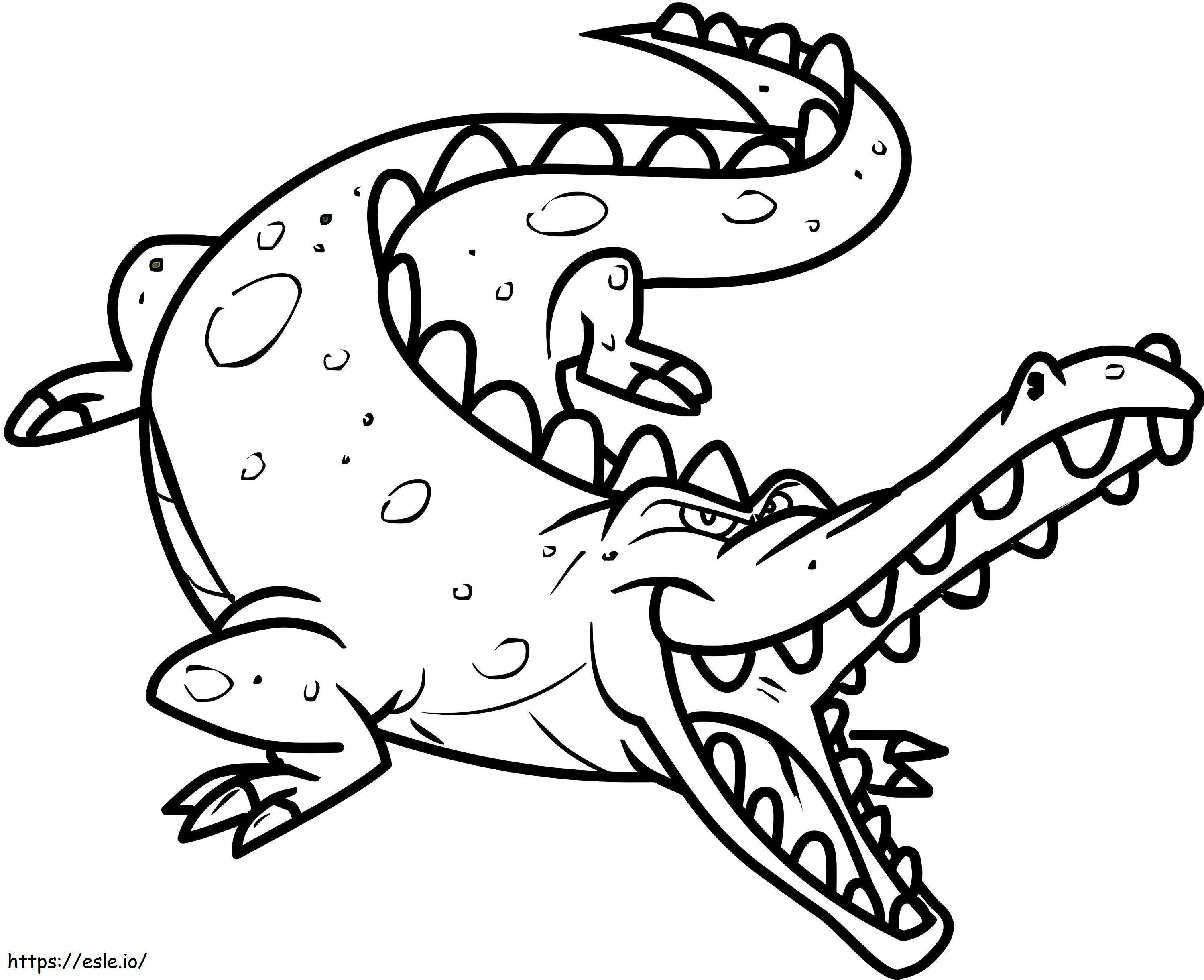Crocodilo de desenho animado para colorir