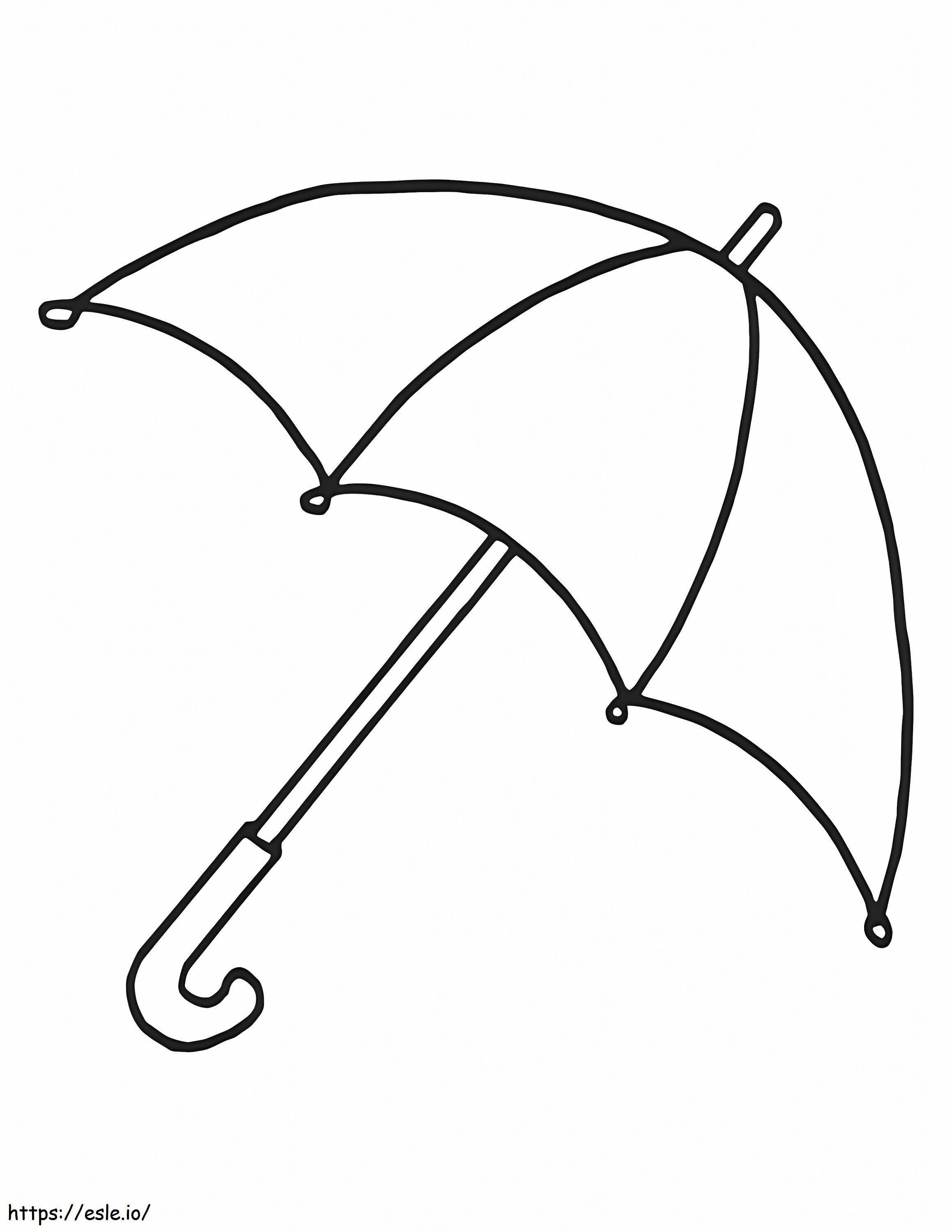 Guarda-chuva Fácil para colorir