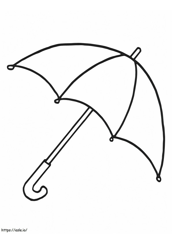 Helppo sateenvarjo värityskuva