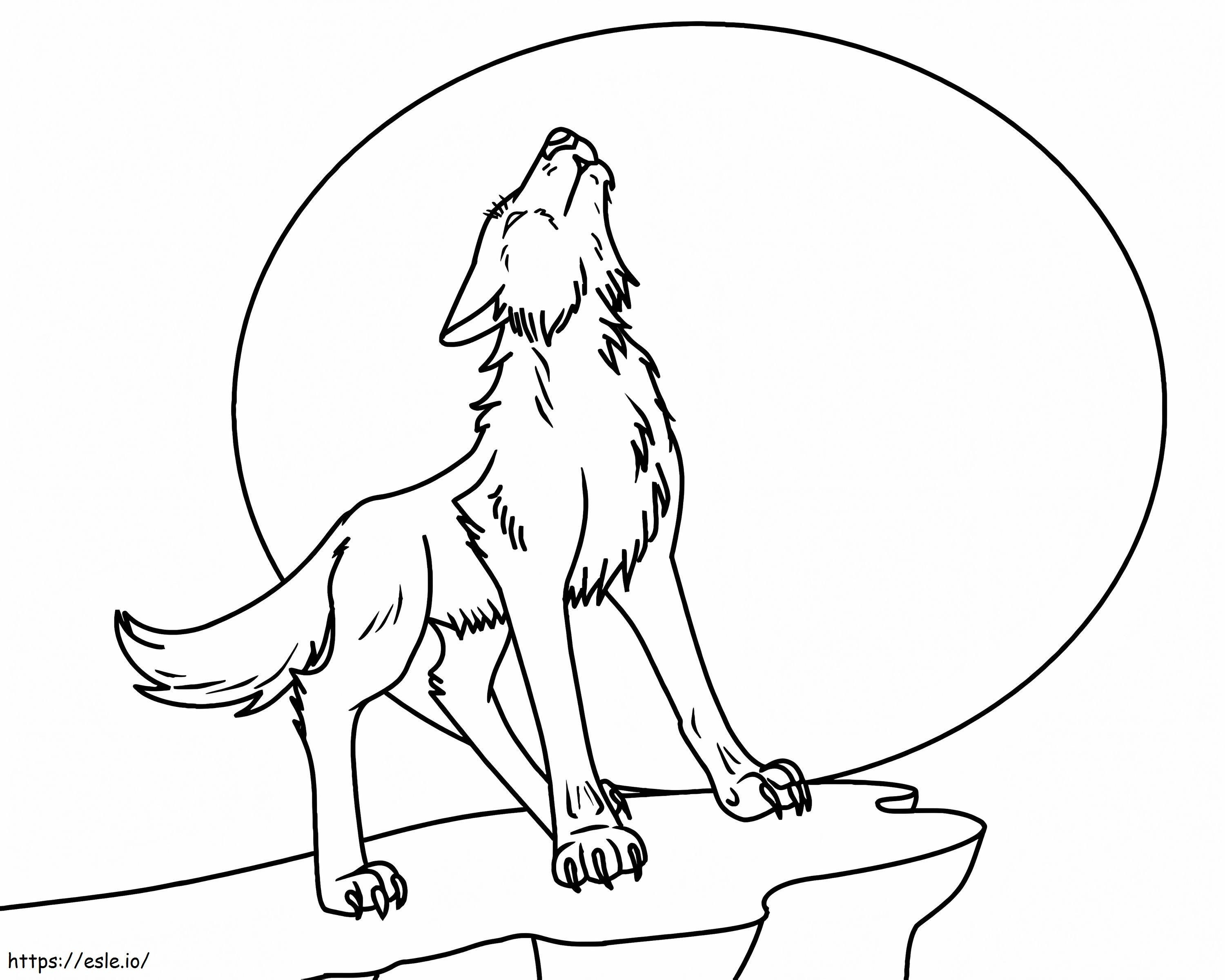 Coloriage Loup hurlant à imprimer dessin