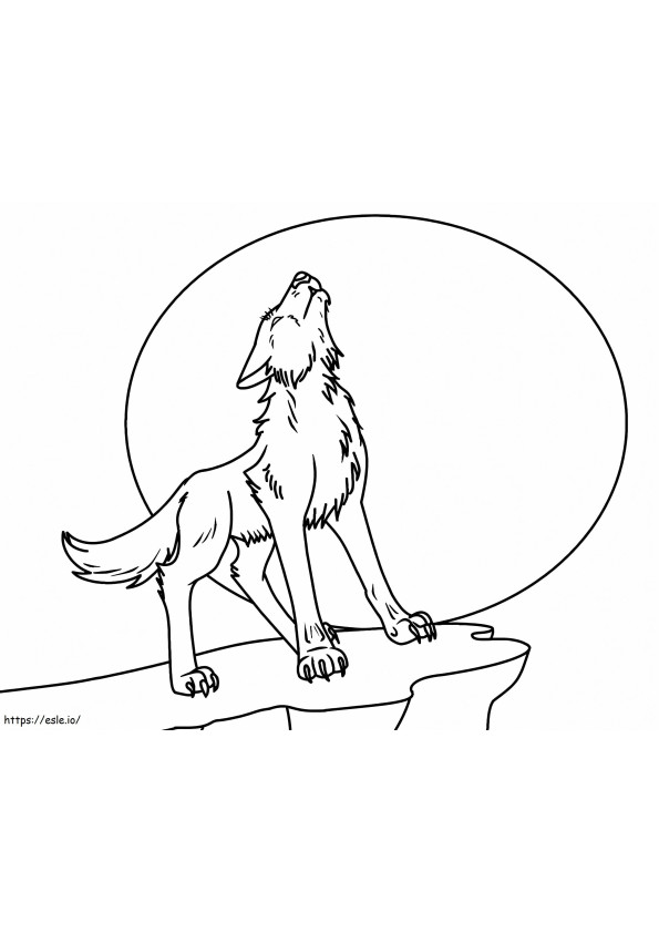 Coloriage Loup hurlant à imprimer dessin