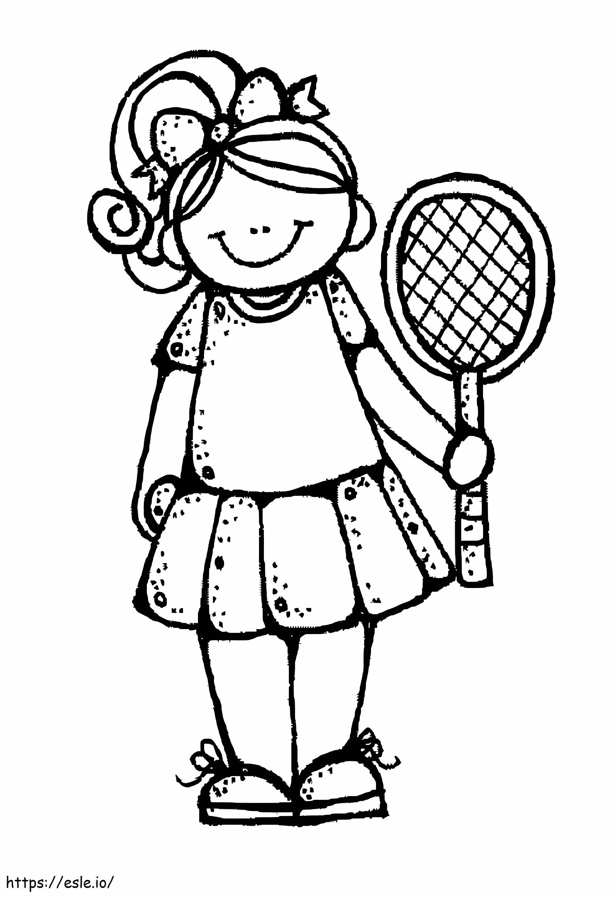 Tennis Girl Melonheadz coloring page